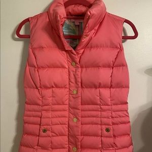 Lilly Pulitzer Coral Puffer Vest